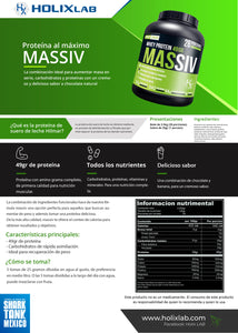 Proteina +Carbohidratos Massiv Holix 3.5kg